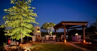 Outdoor Fireplace with view